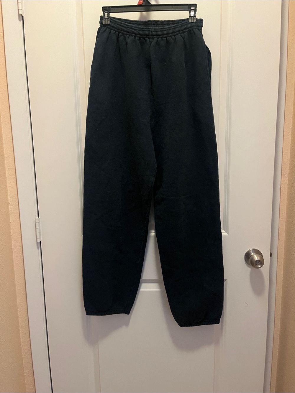 Hanes Black Men's Jogger Sweatpants with Elastic Waist